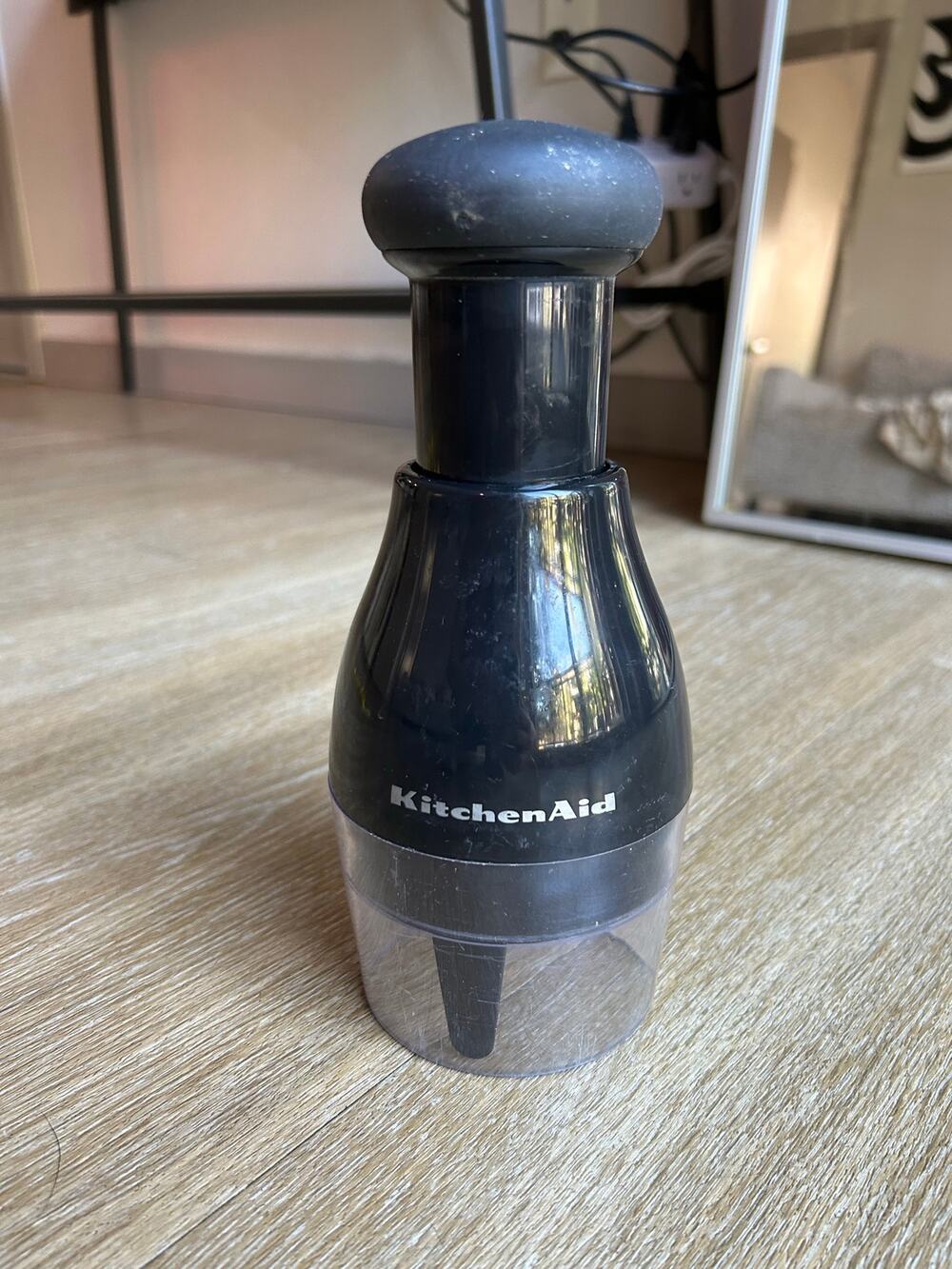 KitchenAid Manual Hand Food Chopper Black Vegetable Onion Dicer Slap Push Down